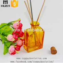 customizable 80ml orange reed diffuser packaging square glass bottle